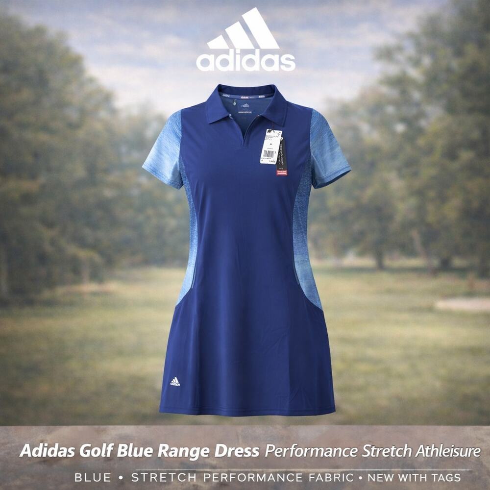 Adidas Golf Blue Range Dress Performance Stretch NWT Size M Athleisure